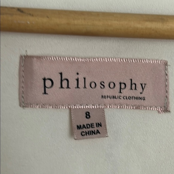 Philosophy Ivory Eyelet Sleeveless Vneck Shift Dress Size 8 - Picture 3 of 16